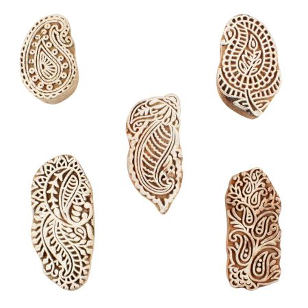 Set of 5 Piece New Mix Wooden Printing Blocks